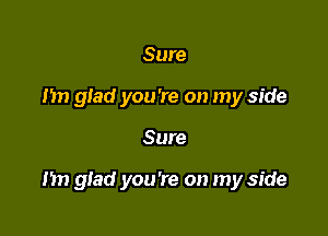 Sure
Im glad you're on my side

Sure

nn glad you're on my side