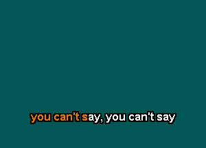 you can't say, you can't say