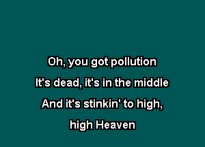 Oh, you got pollution

It's dead, it's in the middle
And it's stinkin' to high,
high Heaven