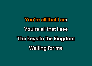 You're all thatl am

You're all thatl see

The keys to the kingdom

Waiting for me