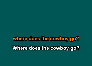 where does the cowboy go?

Where does the cowboy go?