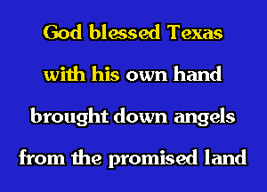 God blessed Texas
with his own hand
brought down angels

from the promised land