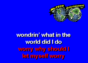 wondrim what in the
world did I do