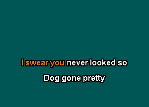 I swear you never looked so

Dog gone pretty