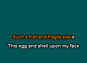 Such a frail and fragile place

This egg and shell upon my face