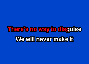 There's no way to disguise

We will never make it