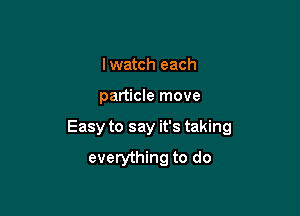 Iwatch each

particle move

Easy to say it's taking
everything to do