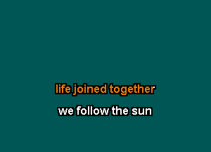 life joined together

we follow the sun