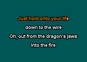 Just hold onto your life

down to the wire

on, out from the dragon'sjaws

Into the fire
