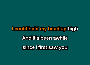 I could hold my head up high

And it's been awhile

since I first saw you