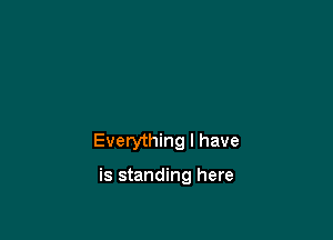 Everything I have

is standing here