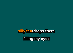 silly teardrops there

filling my eyes