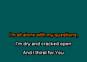 I'm all alone with my questions,

I'm dry and cracked open
And I thirst for You