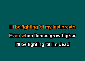 I'll be fighting 'til my last breath

Even when flames grow higher

I'll be fighting 'til I'm dead