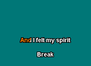 And I felt my spirit

Break