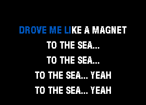 DROVE ME LIKE A MAGNET
TO THE SEA...
TO THE SEA...
TO THE SEA... YEAH
TO THE SEA... YEAH