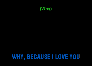 WHY, BECAUSE I LOVE YOU