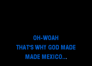 OH-WDRH
THAT'S WHY GOD MADE
MADE MEXICO...
