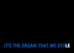 IT'S THE DREAM THAT WE STOLE