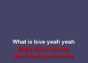 What is love yeah yeah