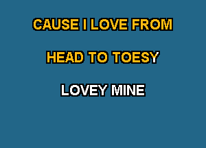 CAUSE I LOVE FROM

HEAD TO TOESY

LOVEY MINE