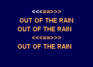 OUT OF THE RAIN
OUT OF THE RAIN

(
OUT OF THE RAIN
