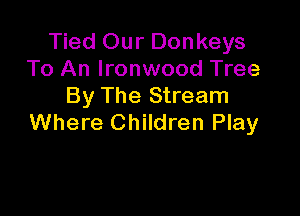 Tied Our Donkeys
To An Ironwood Tree
By The Stream

Where Children Play