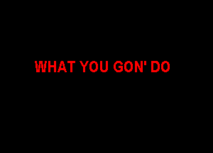 WHAT YOU GON' DO