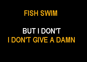 FISH SWIM

BUT I DON'T

I DON'T GIVE A DAMN