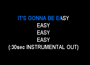 IT'S GONNA BE EASY
EASY
EASY

EASY
(230580 INSTRUMENTAL OUT)