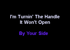 I'm Turnin' The Handle
It Won't Open

By Your Side
