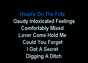 Head's On The Fritz
Gaudy Intoxicated Feelings
Comfortably Mixed

Lover Come Hold Me
Could You Forget
I Got A Secret
Digging A Ditch