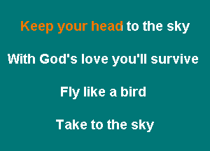 Keep your head to the sky

With God's love you'll survive
Fly like a bird

Take to the sky