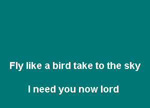 Fly like a bird take to the sky

lneed you now lord