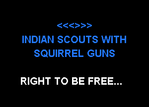 INDIAN SCOUTS WITH
SQUIRREL GUNS

RIGHT TO BE FREE...