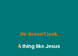 He doesn't look

A thing like Jesus