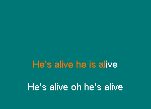 He's alive he is alive

He's alive oh he's alive