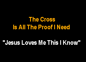 The Cross
Is All The Proofl Need

Jesus Lovm Me This I Know