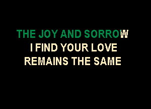 THEJOYANDSORROW
IHNDYOURLOVE

REMAWSTHESAME