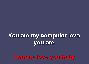 You are my computer love
you are