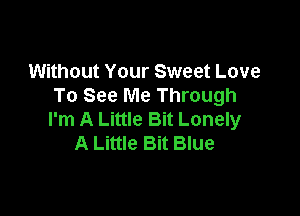 Without Your Sweet Love
To See Me Through

I'm A Little Bit Lonely
A Little Bit Blue