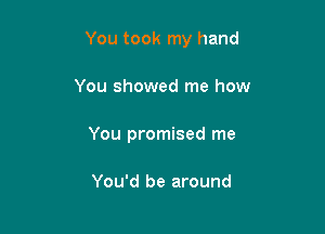 You took my hand

You showed me how
You promised me

You'd be around