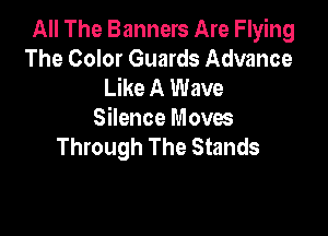 All The Banners Are Flying
The Color Guards Advance
Like A Wave

Silence Moves
Through The Stands