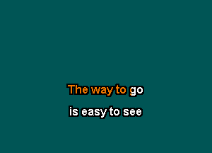 The way to go

is easy to see