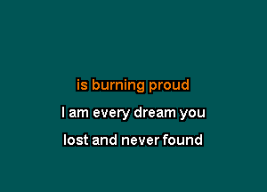 is burning proud

I am every dream you

lost and never found