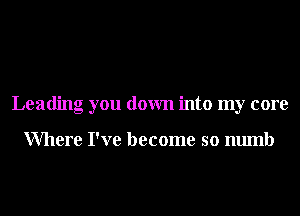 Leading you down into my core

Where I've become so numb