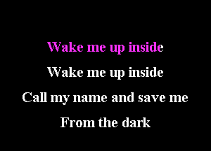 Wake me up inside
Wake me up inside

Call my name and save me

From the dark I