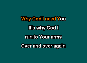 Why God I need You
Its why God I

run to Your arms

Over and over again