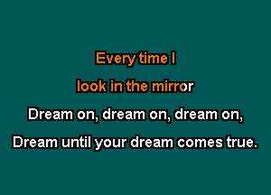 Every time I

look in the mirror

Dream on, dream on, dream on,

Dream until your dream comes true.