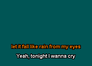 let it fall like rain from my eyes

Yeah, tonight I wanna cry